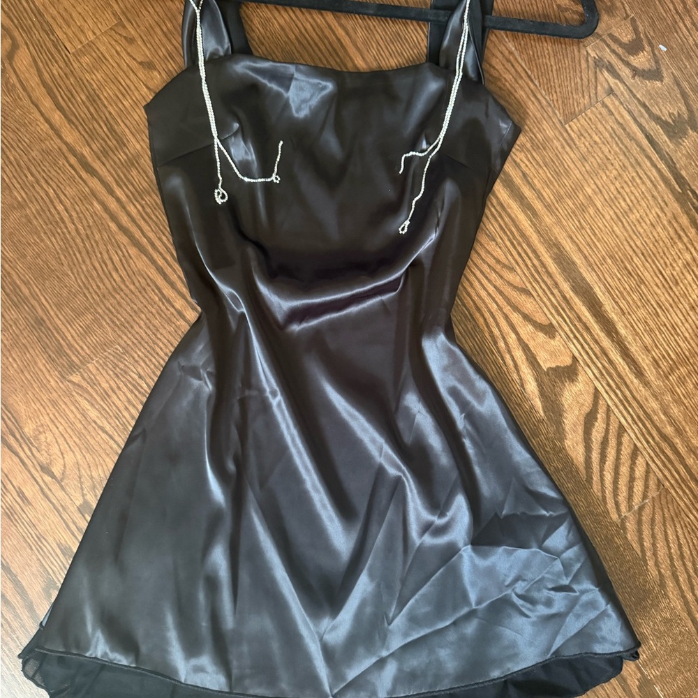 Elegant Black Satin Dress